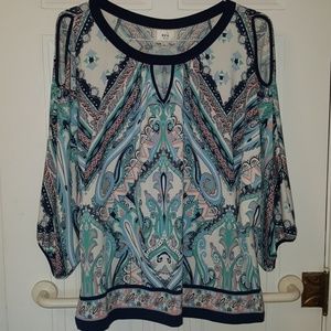 3/4 Sleeve Print Top